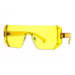 Rectangular Pop Color Shield 80s Robotic Disco Sunglasses