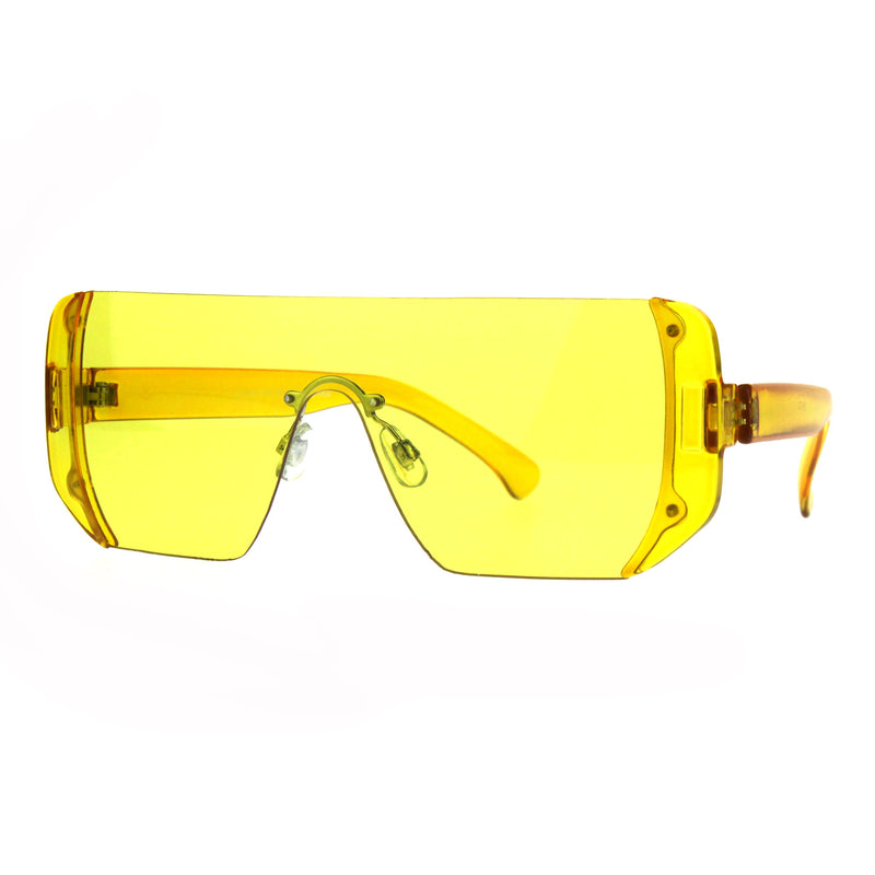 Rectangular Pop Color Shield 80s Robotic Disco Sunglasses