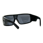Mens All Black Robotic Shield Kush Gangster Plastic Sunglasses