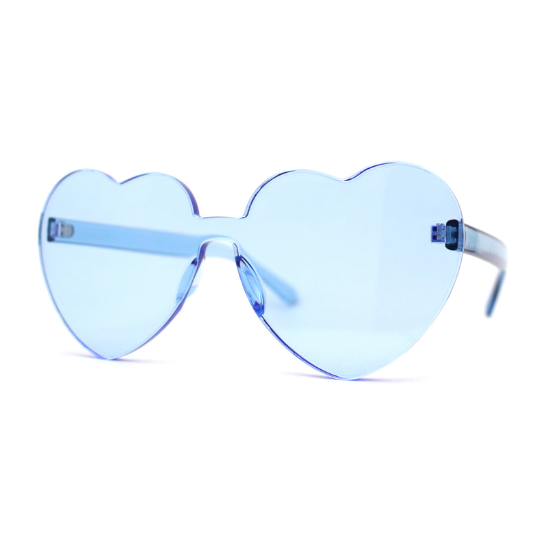 Womens Heart Shape Rimless Hippie Groove Valentine Sunglasses