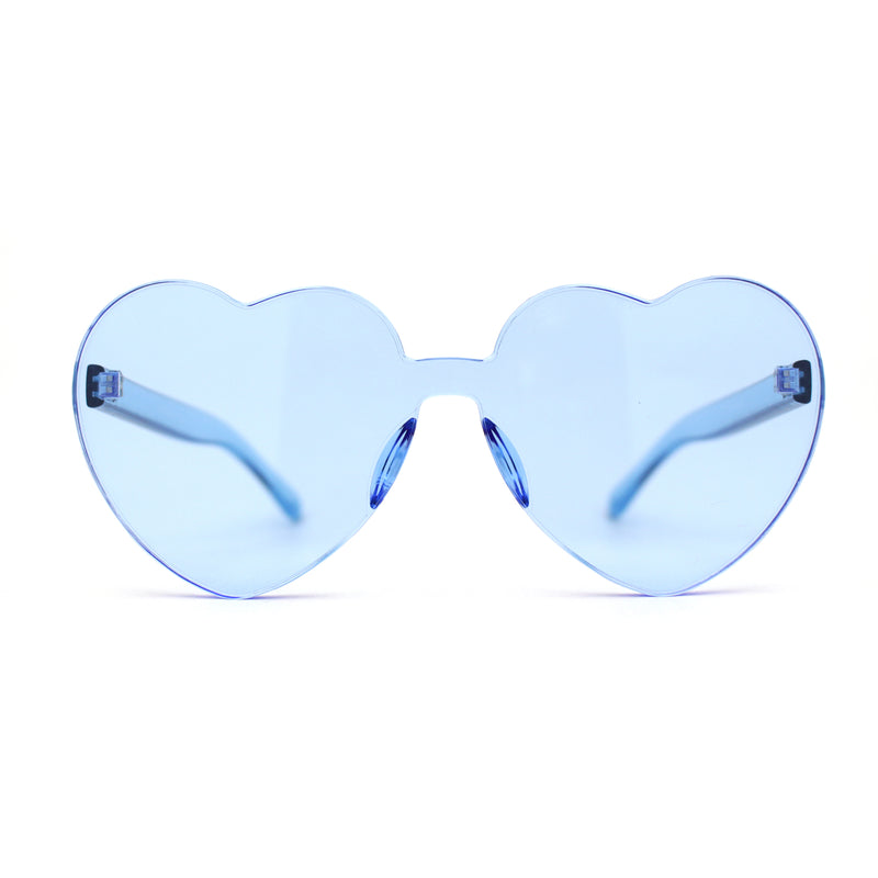 Womens Heart Shape Rimless Hippie Groove Valentine Sunglasses
