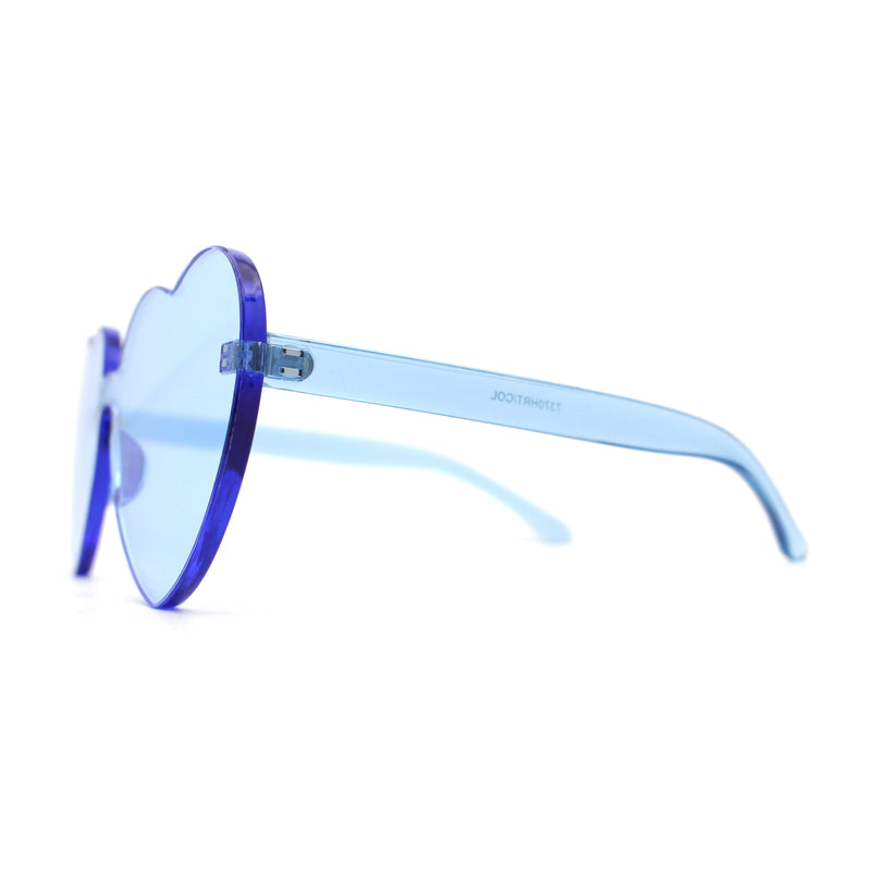 Womens Heart Shape Rimless Hippie Groove Valentine Sunglasses