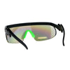 Flat Top Crooked Bolt Arm Goggle Style Color Mirror Shield 80s Sunglasses