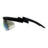 Flat Top Crooked Bolt Arm Goggle Style Color Mirror Shield 80s Sunglasses