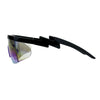 Flat Top Crooked Bolt Arm Goggle Style Color Mirror Shield 80s Sunglasses