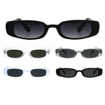 Womens Mod Narrow Rectangular Plastic Pimpy Sunglasses