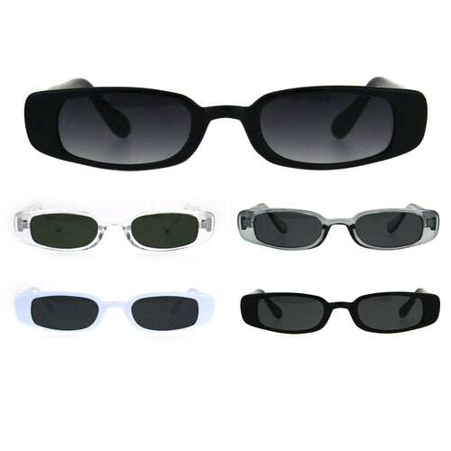 Womens Mod Narrow Rectangular Plastic Pimpy Sunglasses