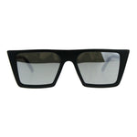 Womens Color Mirror Squared Flat Top Goth Cat Eye Sunglasses