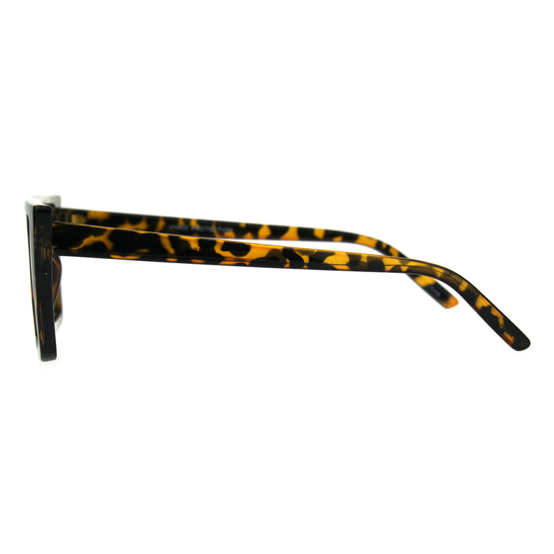 Womens Color Mirror Squared Flat Top Goth Cat Eye Sunglasses