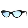 Womens Pop Color Lens Goth Narrow Cat Eye Plastic Sunglasses