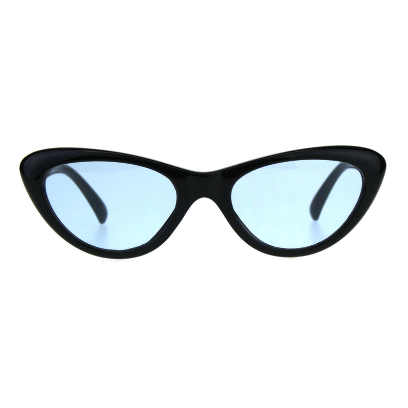 Womens Pop Color Lens Goth Narrow Cat Eye Plastic Sunglasses