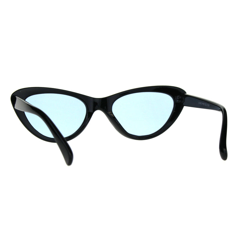 Womens Pop Color Lens Goth Narrow Cat Eye Plastic Sunglasses