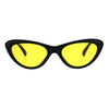 Womens Pop Color Lens Goth Narrow Cat Eye Plastic Sunglasses