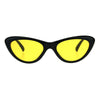 Womens Pop Color Lens Goth Narrow Cat Eye Plastic Sunglasses