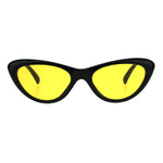 Womens Pop Color Lens Goth Narrow Cat Eye Plastic Sunglasses