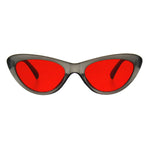 Womens Pop Color Lens Goth Narrow Cat Eye Plastic Sunglasses