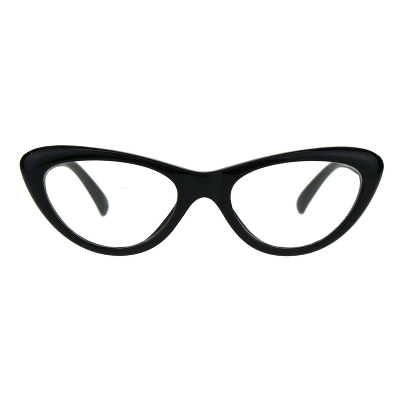 Womens Classic Vintage Goth Narrow Cat Eye Plastic Eyeglasses