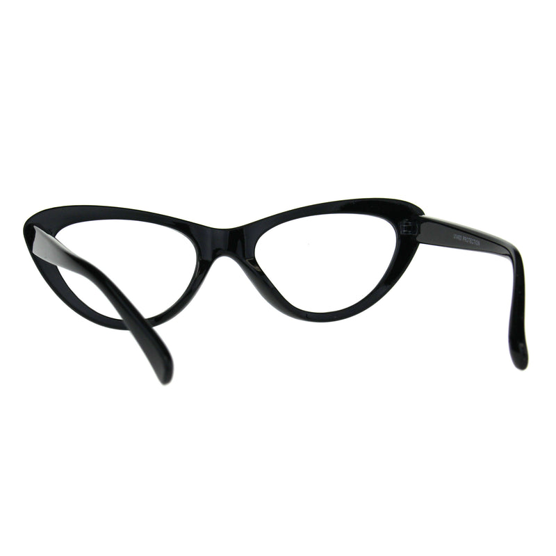 Womens Classic Vintage Goth Narrow Cat Eye Plastic Eyeglasses