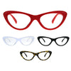 Womens Classic Vintage Goth Narrow Cat Eye Plastic Eyeglasses