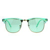 Pop Color Half Horn Rim Hipster 20s Rectangular Sunglasses