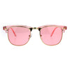 Pop Color Half Horn Rim Hipster 20s Rectangular Sunglasses
