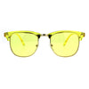 Pop Color Half Horn Rim Hipster 20s Rectangular Sunglasses