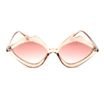 Womens Lip Shape Party Shade Hippie Plastic Sunglasses