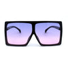 Funky Squared Oversize Rectangular Flat Top Mob Sunglasses