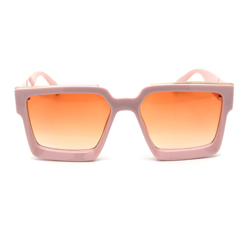 Womens Squared Thick Plastic Mob Luxury Rectangular Mafia Sunglasses