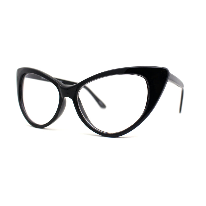 Classy Iconic Gothic Cat Eye Clear Lens Plastic Eye Glasses