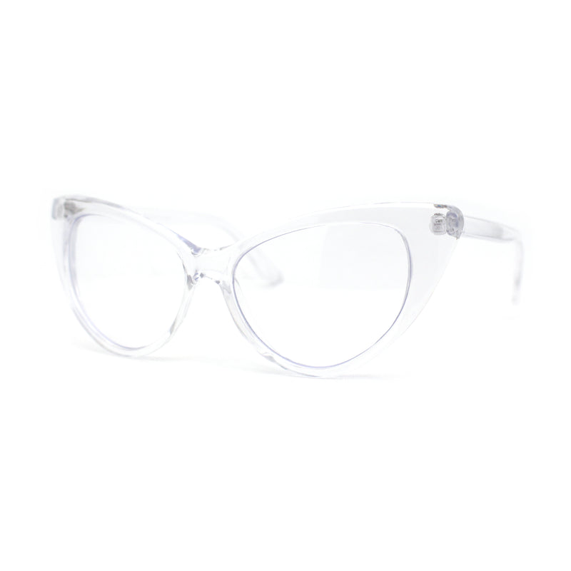 Classy Iconic Gothic Cat Eye Clear Lens Plastic Eye Glasses