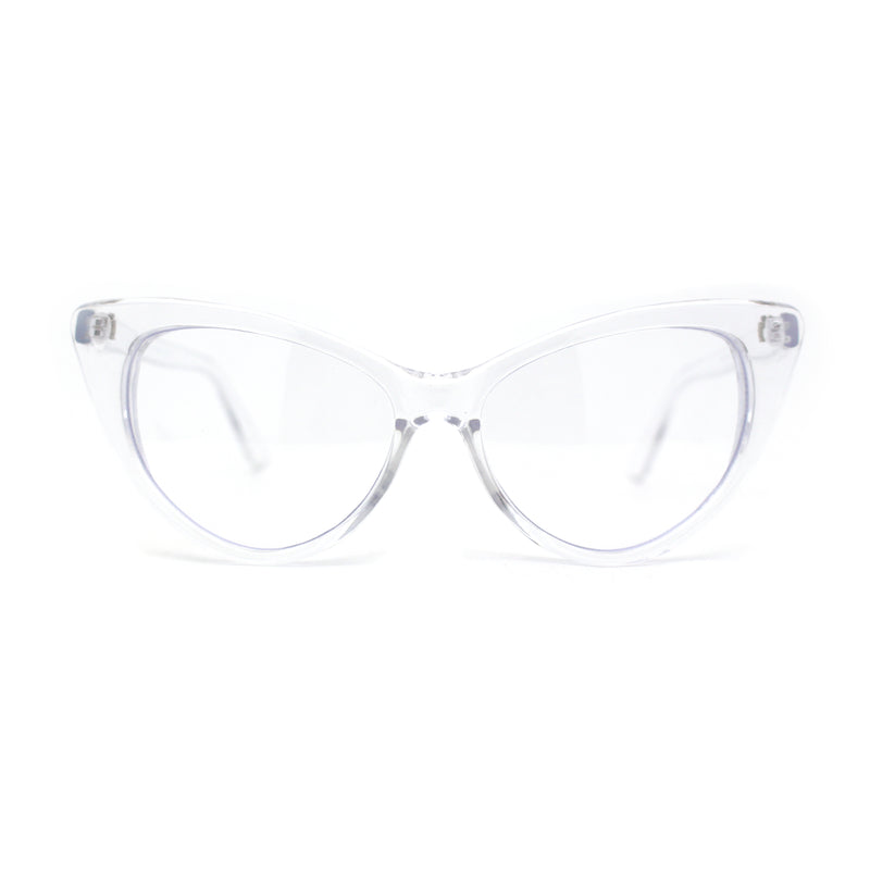 Classy Iconic Gothic Cat Eye Clear Lens Plastic Eye Glasses