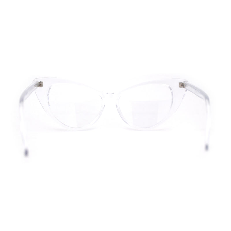 Classy Iconic Gothic Cat Eye Clear Lens Plastic Eye Glasses
