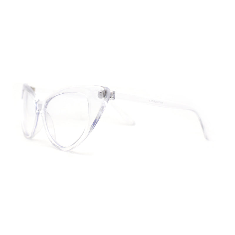 Classy Iconic Gothic Cat Eye Clear Lens Plastic Eye Glasses