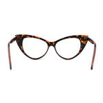 Classy Iconic Gothic Cat Eye Clear Lens Plastic Eye Glasses