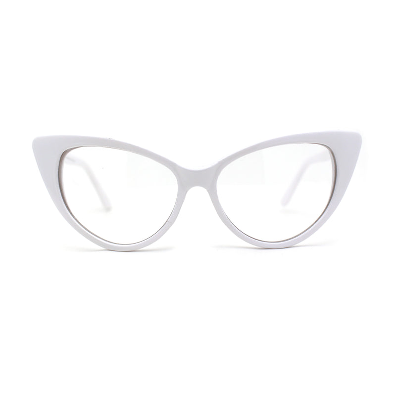 Classy Iconic Gothic Cat Eye Clear Lens Plastic Eye Glasses