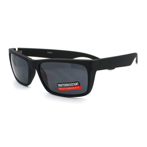 Soft Matte Finish Men's Narrow Rectangular Sporty Sunglasses