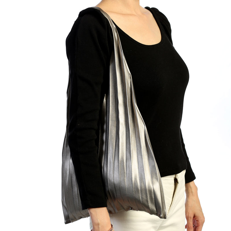 Trendy Chic Pleated Tote Hand Bag